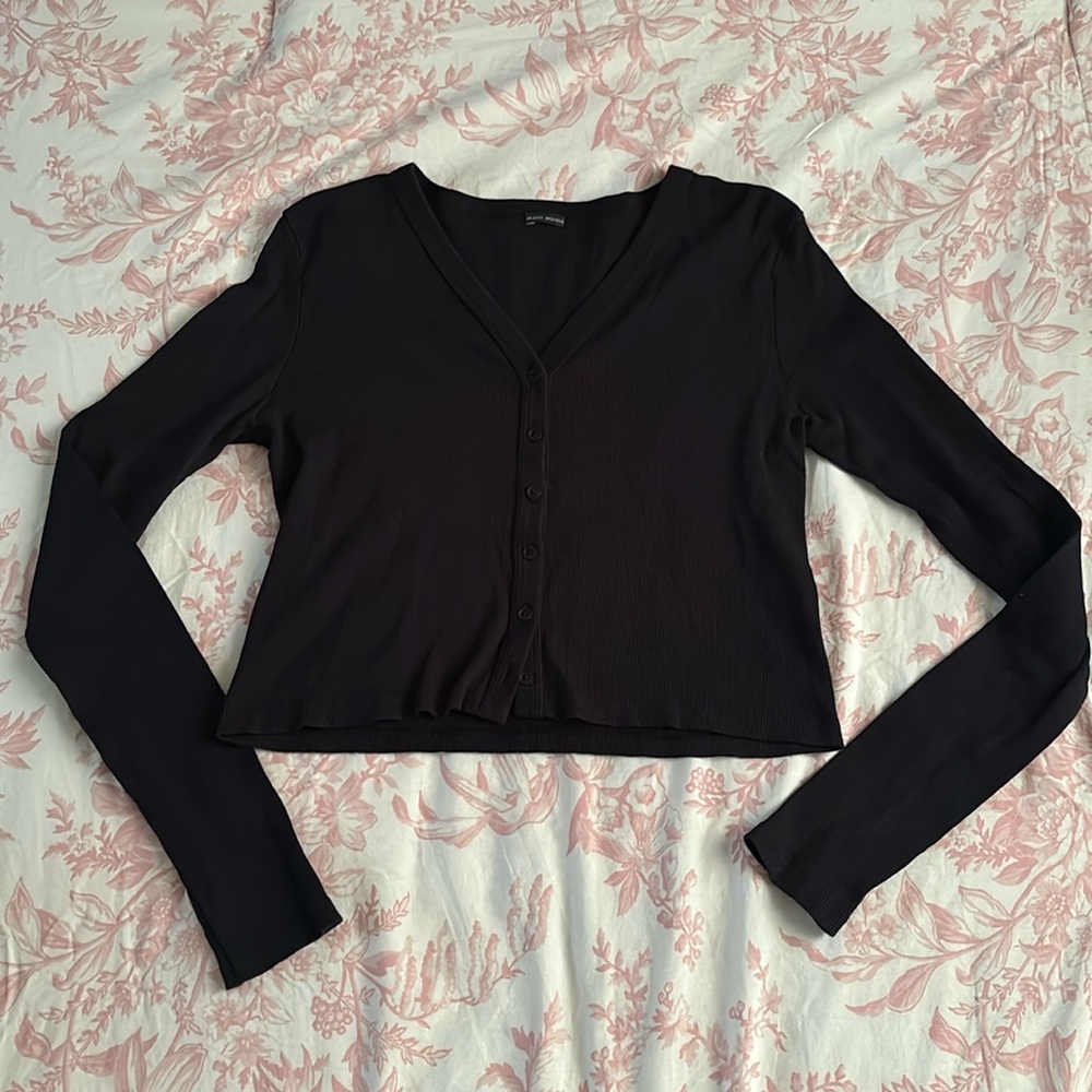 Brandy Melville Navy Blue Button Up Cardigan
